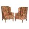 Walnut Framed Wingback Armchairs in the Style of William Morris from Howard & Sons, Set of 2 1