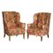 Walnut Framed Wingback Armchairs in the Style of William Morris from Howard & Sons, Set of 2, Image 1