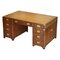 Double Sided Military Campaign Pedestal Desk with Bookcase Back by Kennedy for Harrods 1