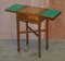 Tavolo da gioco vintage in legno di noce e legno satinato, Immagine 12
