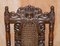 Carved Jacobean Throne Dining Chairs with Hand Painted & Embossed Leather Seats, Set of 8 10