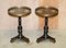 Vintage Hand Painted Tilt Top Side Tables with Brass Gallery Rails, Set of 2 2