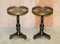 Vintage Hand Painted Tilt Top Side Tables with Brass Gallery Rails, Set of 2, Image 2