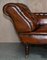Antique Victorian Whisky Brown Leather Chesterfield Sofa 3