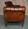Antique Victorian Whisky Brown Leather Chesterfield Sofa, Image 10