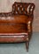 Antique Victorian Whisky Brown Leather Chesterfield Sofa 9