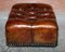 Victorian Chesterfield Brown Leather Footstool, Image 11