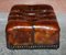 Victorian Chesterfield Brown Leather Footstool 9