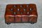 Victorian Chesterfield Brown Leather Footstool, Image 2