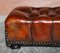 Victorian Chesterfield Brown Leather Footstool 8