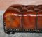 Victorian Chesterfield Brown Leather Footstool, Image 8
