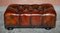Victorian Chesterfield Brown Leather Footstool 7