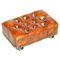 Victorian Chesterfield Brown Leather Footstool, Image 1