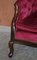 Juego de salón Chesterfield victoriano de madera dura y terciopelo rosa. Juego de 3, Imagen 7