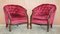 Victorian Hardwood & Pink Velour Parlour Chesterfield Living Room Set, Set of 3 2
