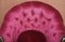 Juego de salón Chesterfield victoriano de madera dura y terciopelo rosa. Juego de 3, Imagen 6