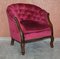 Victorian Hardwood & Pink Velour Parlour Chesterfield Living Room Set, Set of 3, Image 3