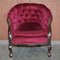Victorian Hardwood & Pink Velour Parlour Chesterfield Living Room Set, Set of 3, Image 11