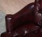 Vintage Ochsenblut Leder Chesterfield Sessel 6