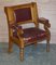 Large Leather & Golden Oak Armchairs, Set of 6, Image 19