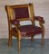 Large Leather & Golden Oak Armchairs, Set of 6, Image 2