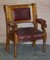 Large Leather & Golden Oak Armchairs, Set of 6, Image 17