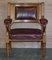 Large Leather & Golden Oak Armchairs, Set of 6 3