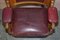 Large Leather & Golden Oak Armchairs, Set of 6, Image 8