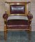 Large Leather & Golden Oak Armchairs, Set of 6, Image 20