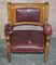 Large Leather & Golden Oak Armchairs, Set of 6, Image 16