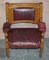 Large Leather & Golden Oak Armchairs, Set of 6 14