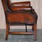 Hand Dyed Brown Leather Chesterfield Wingback Armchairs, Set of 4 15