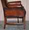 Hand Dyed Brown Leather Chesterfield Wingback Armchairs, Set of 4, Image 15