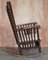 Victorian Oak Rocking Chair with Scottish Bobbin Decoration & Cherub Fabric 14