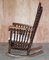 Rocking Chair Victorien en Chêne avec Décoration en Bobine et Tissu de Chérubin 18