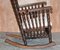 Rocking Chair Victorien en Chêne avec Décoration en Bobine et Tissu de Chérubin 15
