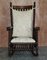 Victorian Oak Rocking Chair with Scottish Bobbin Decoration & Cherub Fabric, Image 2