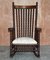 Victorian Oak Rocking Chair with Scottish Bobbin Decoration & Cherub Fabric 8