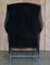 Set of Vintage Black Velvet Wingback Armchairs from George Hepplewhite 10