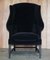 Vintage Black Velvet Wingback Armchairs from George Hepplewhite, Set of 2 3