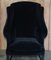 Vintage Black Velvet Wingback Armchairs from George Hepplewhite, Set of 2 4