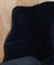 Set of Vintage Black Velvet Wingback Armchairs from George Hepplewhite 14