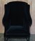 Vintage Black Velvet Wingback Armchairs from George Hepplewhite, Set of 2 13