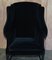 Vintage Black Velvet Wingback Armchairs from George Hepplewhite, Set of 2, Image 13