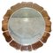 Large Round Art Deco Venetian Bevelled Peach Glass Mirror, 1930s 1