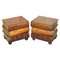 Leather Bound Side Tables with Drawers, Set of 2 1