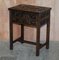 Japanese Hand Carved Side Table with Cutlery Drawers from Liberty's, London 3