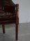Club chair vintage in pelle marrone con borchie, Immagine 12