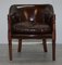 Vintage Hand Dyed Studded Brown Leather Club Chair 2