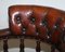 Antique Cigar Brown Leather Swivel Chair, 1860s, Image 4